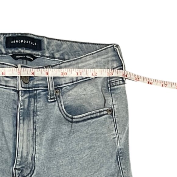 AERO Women's High Waisted Jegging Size 4 Classic Light Wash Soft Stretch Denim - Picture 5 of 16